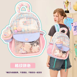 Cute Original LOLA DESIGN Cake Print Double Shoulder Bag for Junior High And College Students Waterproof Casual Backpack