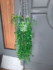 daun juntai plastik +pot gantung daun plastik  daun rambat plastik hiasan rumah home decor