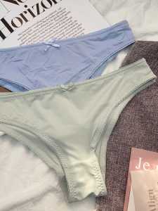 Plus Size Underwear Womens Basic Style Half Hip Fashion New Minimalist Solid Color Girl Briefs Plaid Breathable Half Hip Ice Silk