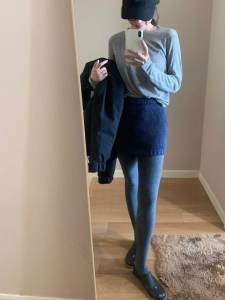South Korea Autumn and Winter Basic Style Knitting Skirt Womens High Waist Short Skirt Sheath Casual Sports Stylish Elastic Waist