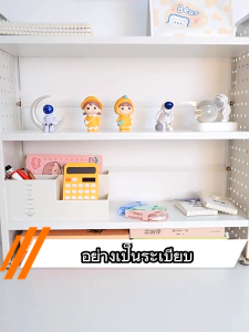 ชั้นวางของบนโต๊ะ ชั้นจัดระเบียบบนโต๊ะทำงาน 40*15*60cm ติดตั้งง่าย สแตนเลส+ไม้ ความจุสูง ชั้นวางอเนกประสงค์ ของเล่น