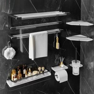 Acrylic Wall-Mounted Towel Rack No-Drill