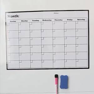 Magnetic Dry Erase Weekly Planner for Fridge Kitchen Meal Schedule Board with Grocery List & To-Do Goals Household Daily Organ