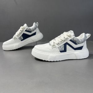 Raw Platform Dad Shoes European Shoes Genuine Leather Breathable Casual Skateboard Shoes Trendy Color Matching Sports White Shoes