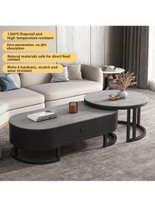 Luxurious Simple Modern Influencer Round Stone-top Coffee Table