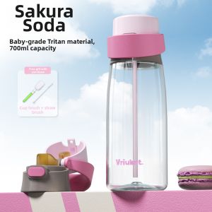 VRIUKNT | Kids Summer Drinking Straw Tritan Water Bottle