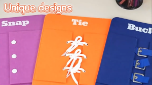 Kids Dressing Practice Board - Montessori Zipper Snap Buckle & Shoe Tying Activity