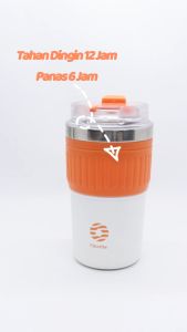 FJbottle - Botol Minum Stainless Steel Tumbler Kopi 400ml dengan Cup Sleeve Tumbler Terisolasi Stainless Steel 316 Tahan Panas dan Dingin BPA Free Coffee Mug Aesthetic With Cup Sleeve