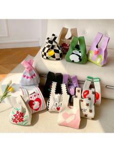 Túi Vuông Nhỏ Đan Bằng Vải Polyester Túi Đeo Chéo Cho Nữ Túi Xách Tay Túi Đeo Chéo Túi Đan Năm Mới Túi Xách Cho Nữ