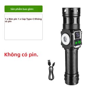 Đèn Pin Mạnh Mẽ 1000W Tầm Xa 3500M Có Đèn Bên Nam Châm Mạnh Đèn LED Sạc Lại Được Dùng Cho Cắm Trại Săn Bắn Khẩn Cấp