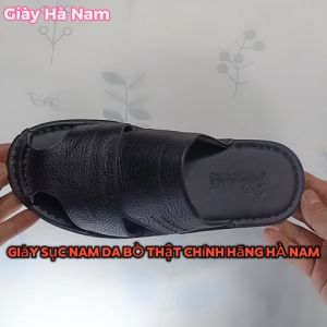 Dép Bít Mũi Nam TiTi ĐÔ Da Bò Thật Cao Cấp GSB2088