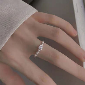 Cincin Polos Zirkon Persegi & Cincin Mewah Ringan Kelas Atas