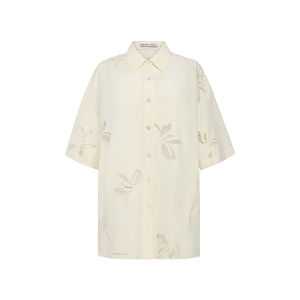 Eastern Light | Lyocell Fiber Iris Lace-Designed Loose Shirt
