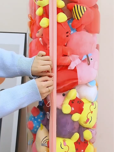 JJ.SG 90/120/150CM Doll Storage Box Toys Storage Bucket Transparent PVC Doll Storage Organizer