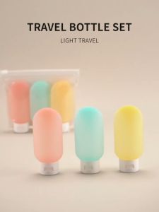 Lozzby 3pcs 60ML Cosmetics Travel Bottle Set Indoor Outdoor Use Leakproof