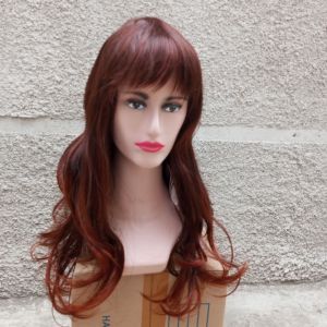 Wig Cosplay Hitam ikal gelombang bawah belah tengah merk ANNA Made in korea