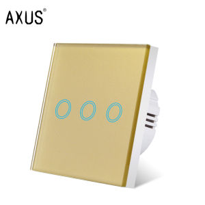 AXUS 1/2/3 Gang EU Touch Switch Đèn Nền LED Đèn Tường Bằng Kính Pha Lê Công Tắc Cảm Biến AC100-240V - Tự Động Hóa Nhà Thông Minh