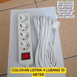 V145 COLOKAN 10M LISTRIK 4 LUBANG M STOP KONTAK LISTRIK SAKLAR ON OFF TERMINAL SOKET PANJANG SERBAG
