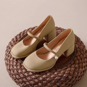 YX | Versatile Stylish Single Shoes Mid Thick Heels