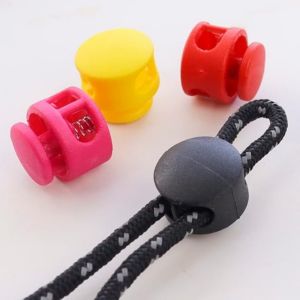 20pcs Colorful Spring Cord Lock Shoelace Clips Plastic Elastic Rope Stopper Clamp DIY Shoelace Bag for Practical Accessories