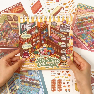 [Local Delivery]Yilan 5.0 MiniatureScene Collection: DIY Stickers for SceneryCreation 3D Miniature House HandmadeStickers for DIY Journals . 5.0 Collection with 10Simulated Shop Scenes