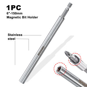 Geinxurn 6Stainless Screwdriver Bit HolderExtension Socket Drill Bit Magnetic Holder Hex Shank Quick-Change Drill Bit Guide