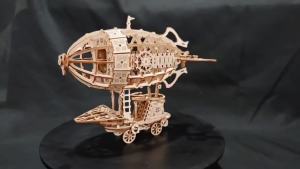 Airship 3D Car Wooden Puzzle Scale ModelDIY Model Kit Handcraft GiftHome DecorationMechanical Model Kit Building Toy