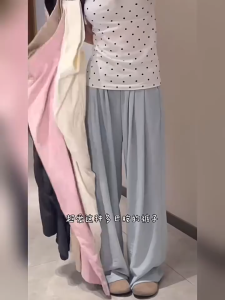 Quần ống rộng suông nữ cạp cao chất đũi mát mềm mịn hàng Quảng Châu cao cấp SIANDO QT03