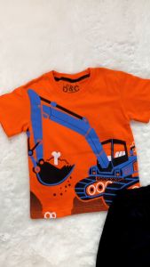 Setelan Anak laki laki Crane Orange usia 1-10 Tahun / baju anak / baju murah / COD