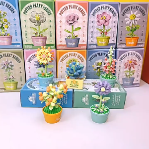【SG】Flowers Building Block Gift Box Small Gifts Elementary Students End-of-Term Rewards Graduation Gifts Party favors