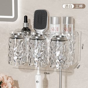 Japan Import Mujie Toothbrush Rack Punch-Free Wall-Mounted Tooth-Cleaners Toothpaste Cup Storage Rack Toilet