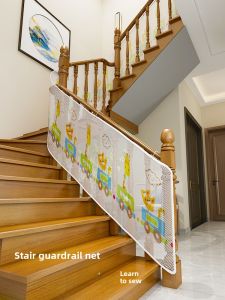 Baby Safety Guardrail for Stairs And Balcony Child Protection Net No Drilling Required Fall Prevention Fence Kids Barrier