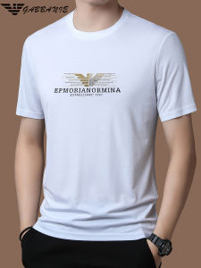 Áo Thun Nam Tay Ngắn Cao Cấp Bằng Lụa Tơ Tằm Mùa Hè Mới Thương Hiệu Hàng Đầu Tay Lửng Lạnh Chất Liệu Thường Ngày Thời Trang