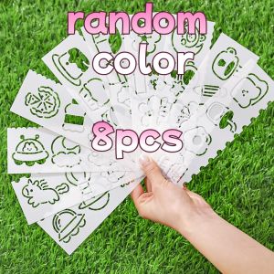 Cartoon Hollow Stencil Ruler Multi-Shape Drawing Template for Students DIY Art Craft Measuring Tool for Projects Handmade Cards