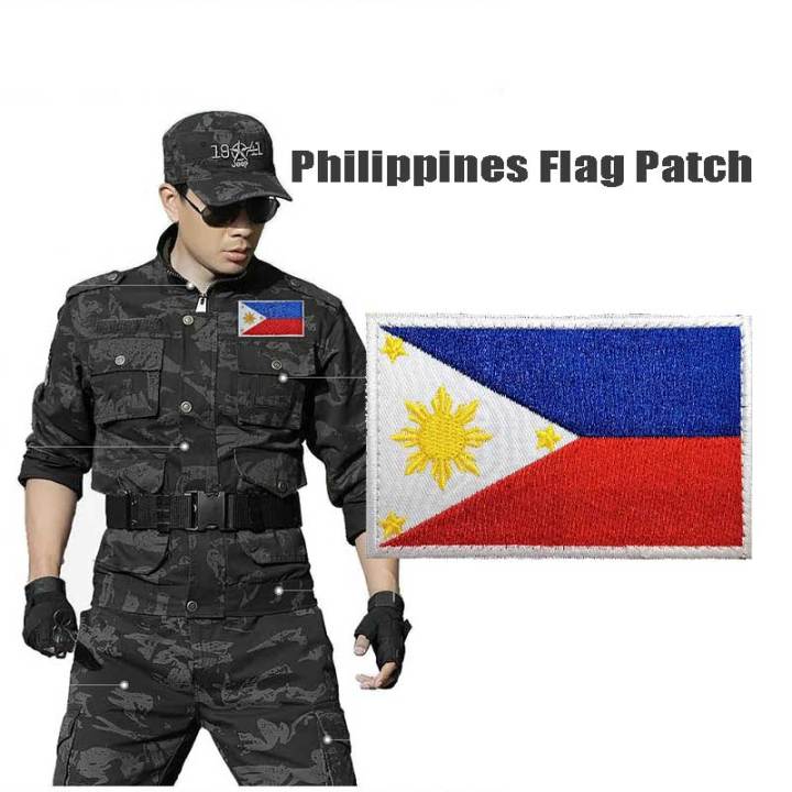 Philippine Flag Patch Embroidery Pinas Bandera - 3inches x 2inches