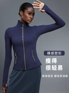 Womens Winter Yoga Jacket Outerwear Slim Fit Long Sleeve Stand Collar Sports Top Outdoor Running Fitness Wear Moisture Wicking Wear Resistant