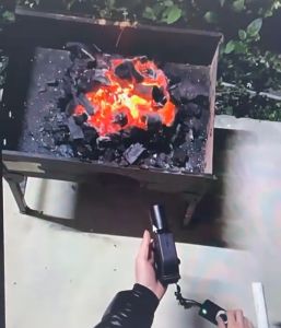 Quạt thổi khí cho bếp củi-than hoa loại turbo không chổi than 12V bộ nguồn điều chỉnh tốc độ 220/12V