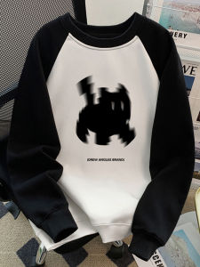 Loose Fit Long Sleeve round Neck Sweatshirt Casual Comfortable Mens T-Shirt Fashionable Brand Ins Splice Color Block Shirt