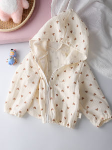 Pure Cotton Lightweight Childrens Sun Protection Clothes Spring Summer Thin Air Conditioning Shirt Boys Girls Outerwear