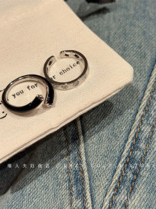 Casual Black Drip Glaze Ring for Women Heart Zircon Stackable Trendy New 2025 Fashion Jewelry Accessories Copper Plated Gold