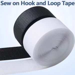 1/5/10M Sew-On Hook & Loop Tape | Non-Adhesive Magic Nylon Fabric Strap 20-50mm Wide Fastener for DIY Craft/Sewing/Home Decor