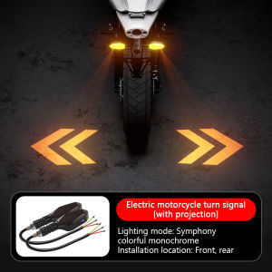 SEAMETAL Universal Motorcycle LED Turn Signal Light Color Projection Lamp Flowing Flash Indicator Lights Motor Running Light