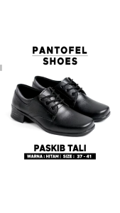 Sepatu Pantofel Wanita Cewe Pria Laki Sekolah SMP SMA PDH Paskibra  Baris Berbaris Tali Size 36-40