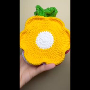 [Có sẵn] Lót ly hoa có lá len cotton milk 125g handmade nhiều màu xinh xắn thấm nước