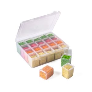 New Bean Collar Storage Box DIY Bead Loose Bead Box DIY Craft Accessories Box Transparent Large Capacity Independent Grid Plasti