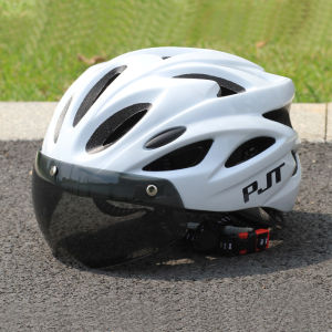 PJT Lightweight Cycling Len Bicycle Helmet With Magnetic Attraction Goggles Lens Bike Helmet Free Switching Adult Cycling Helmet