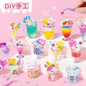 Kids Relieving Boredom Handmade DIY Cream Glue Toy Girl Handmade Material Package Ice Cream Cup Sweet Cup Dessert Cup
