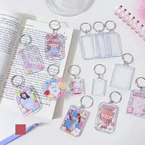 Transparent photo frame album photo pendant blank keychain acrylic key chain