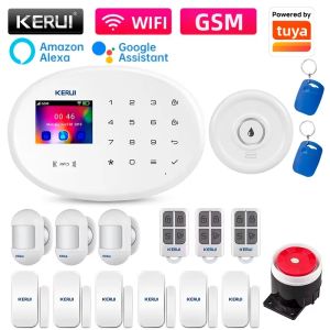 KERUI | Bộ Hệ Thống Báo Động Nhà Thông Minh KERUI WiFi GSM Với Khả Năng Tương Thích Alexa Tuya Cảm Biến Chuyển Động PIR Cảm Biến Cửa/cửa Sổ An Ninh Nhà Thông Minh