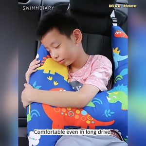 Car Sleeping Pillow Adjustable Cotton Children Car Safety Travel Pillow Seat Belt Pillow Bantal Leher Tidur Kereta 汽车枕头